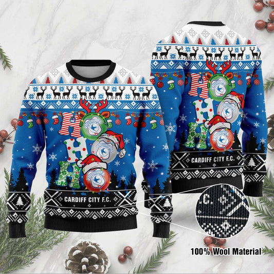 Cardiff City Ho Ho Ho Ugly Christmas Sweater