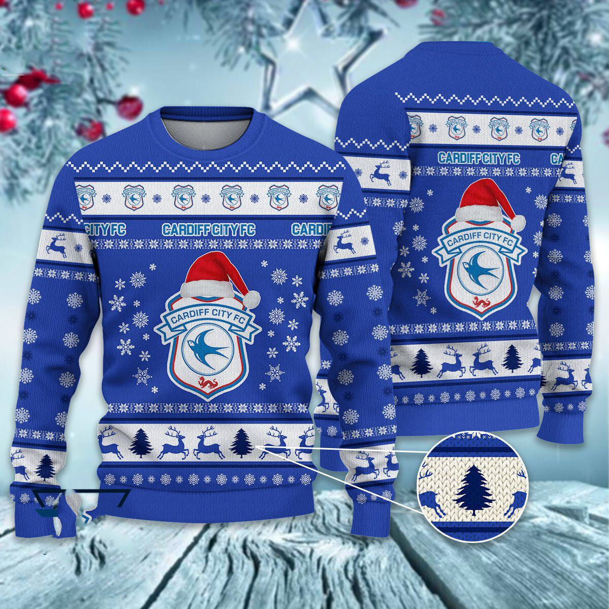 Cardiff City Ugly Christmas Sweater