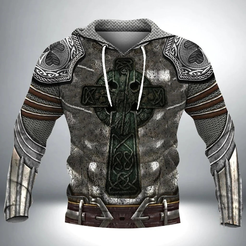 Celtic Cross Irish Armor Knight Warrior Hoodie