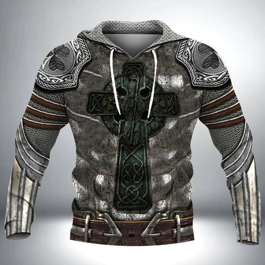 Celtic Cross Irish Armor Knight Warrior Hoodie