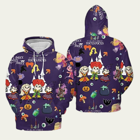Chibi Hocus Pocus Halloween Witch Hoodie