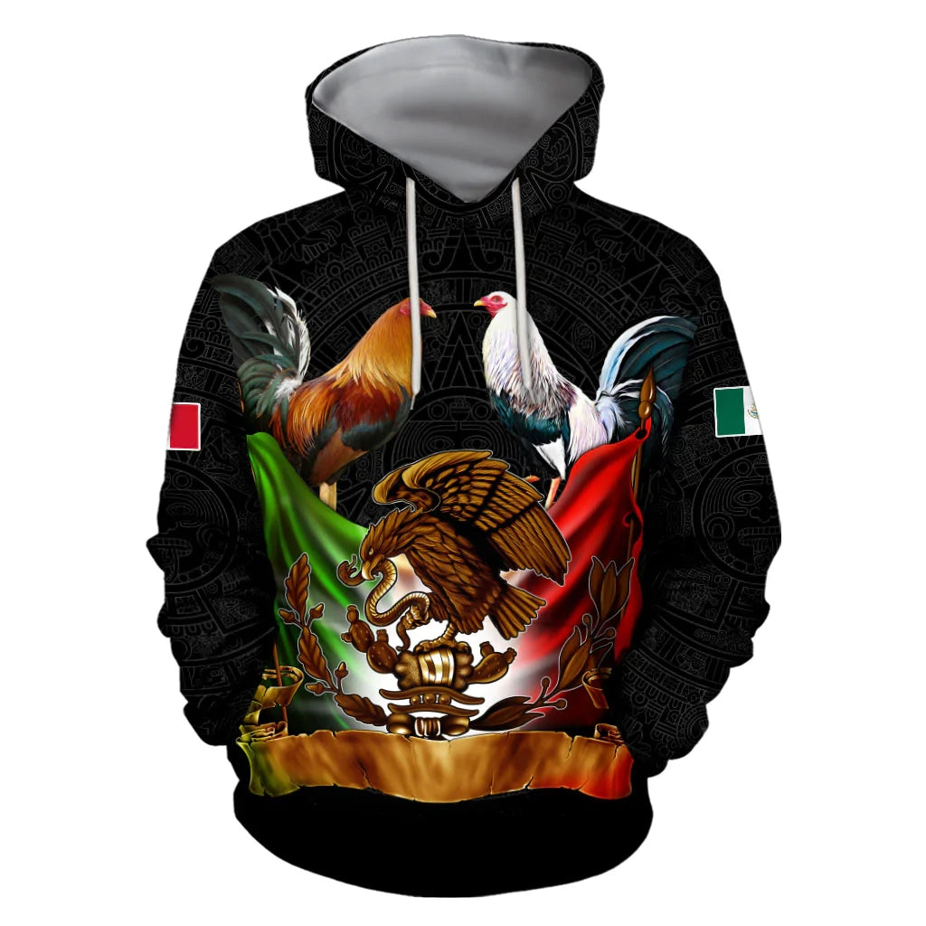 Chicken Rooster Mexico Flag Hoodie