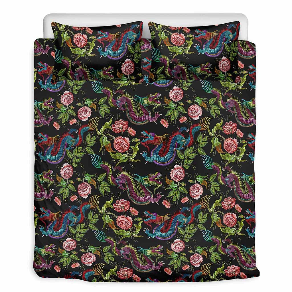 Chinese Dragon Flower Bedding Set