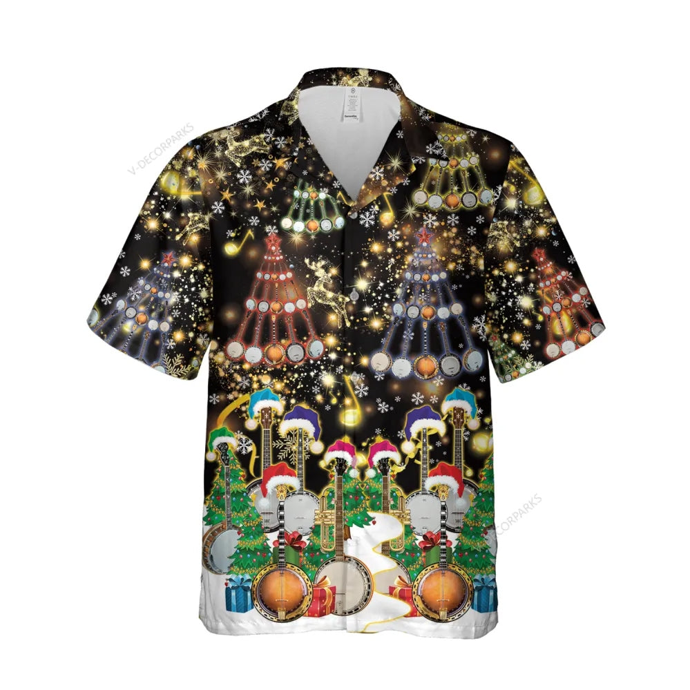 Christmas Banjo Music Hawaiian Shirt