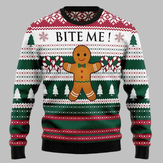 Christmas Cookies Bite Me Ugly Christmas Sweater