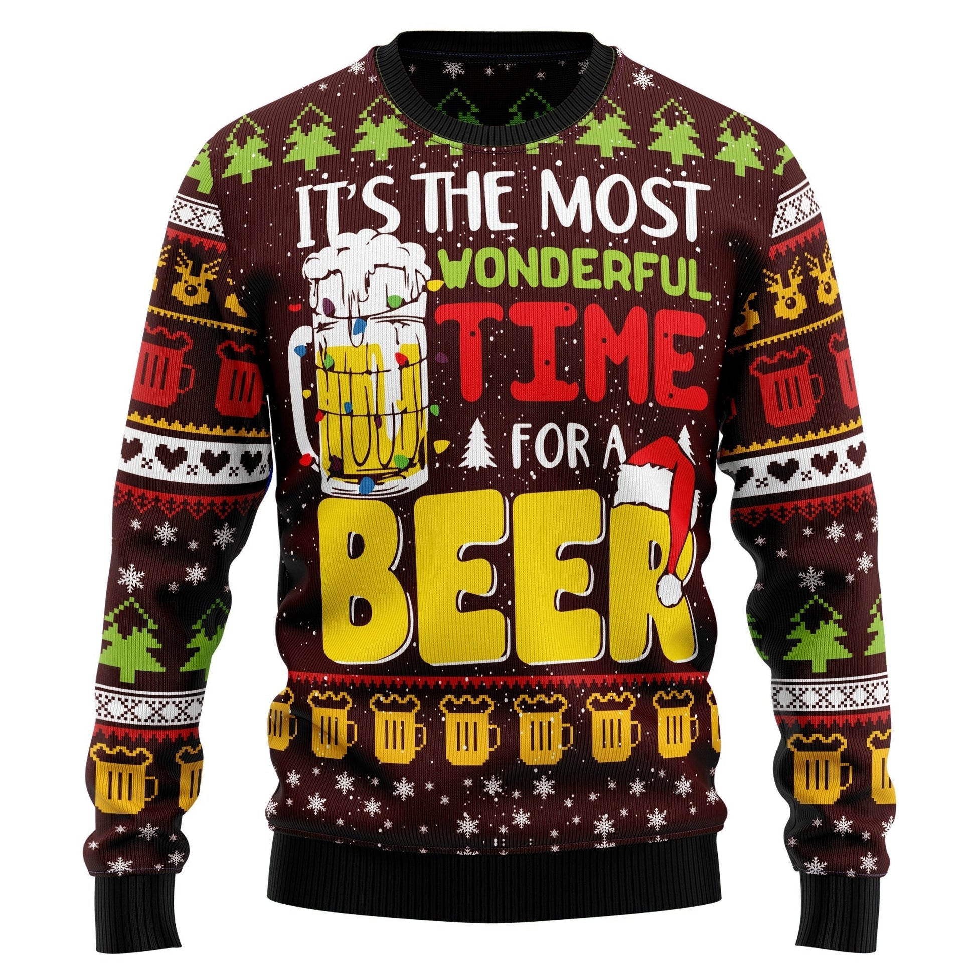 Christmas Most Wonderful Time For Beer Ugly Sweater
