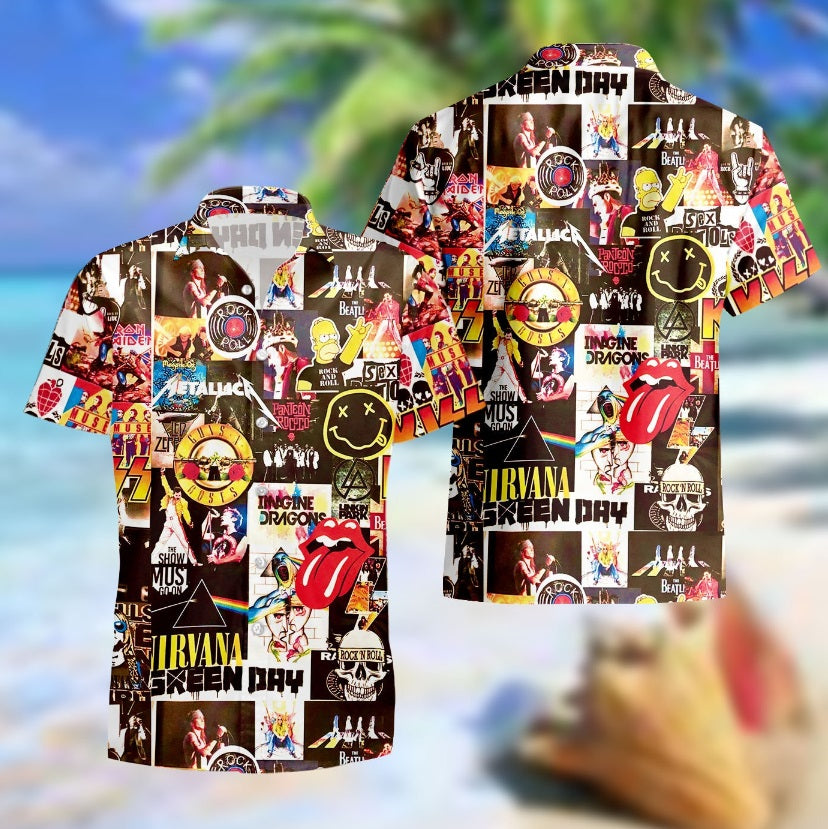 Classic 80s Rock Music Band Hawaiian Shirt