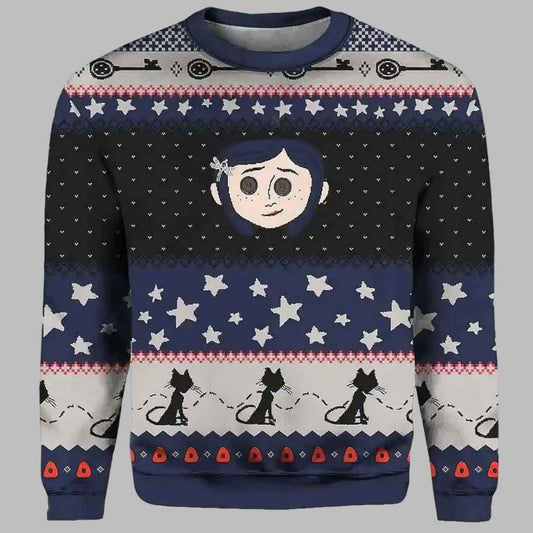 Coraline Halloween Ugly Sweater