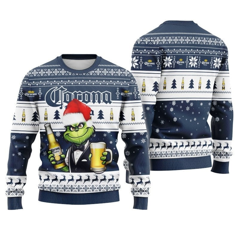 Corona Extra Grinch Christmas Ugly Sweater