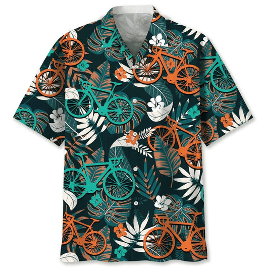 Cycling Flower Tropical Hawaiian Shirt