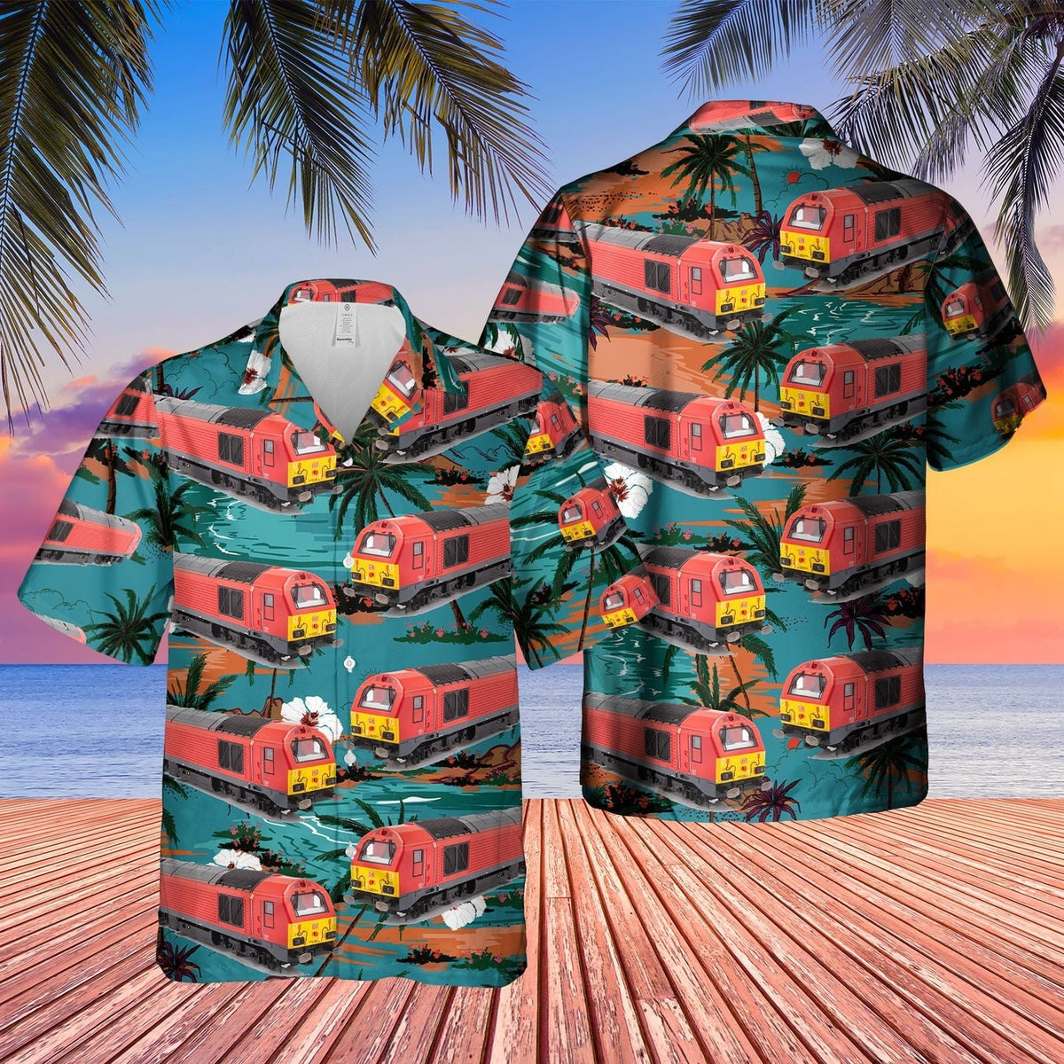 DB Schenker Class 67 Locomotive Train Hawaiian Shirt