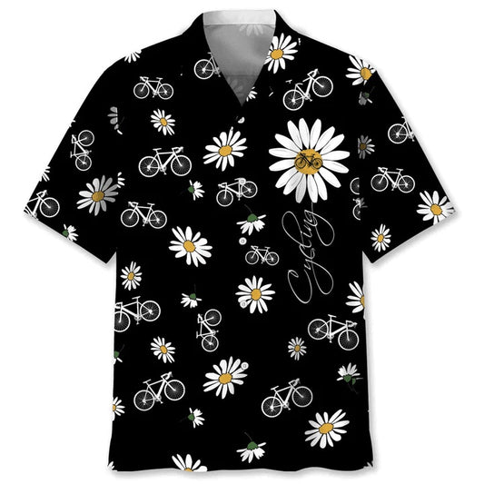 Daisy Flower Cycling Hawaiian Shirt