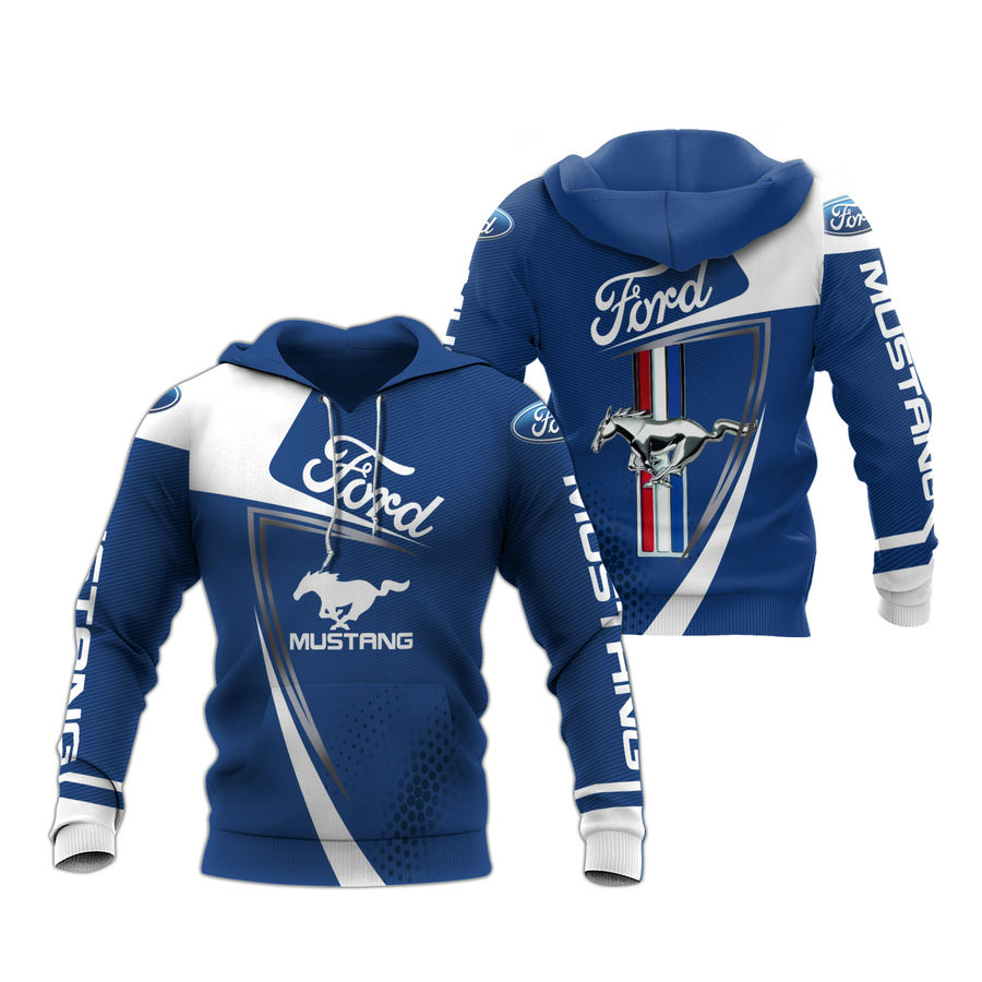 Dark Blue Horse Ford Mustang Hoodie