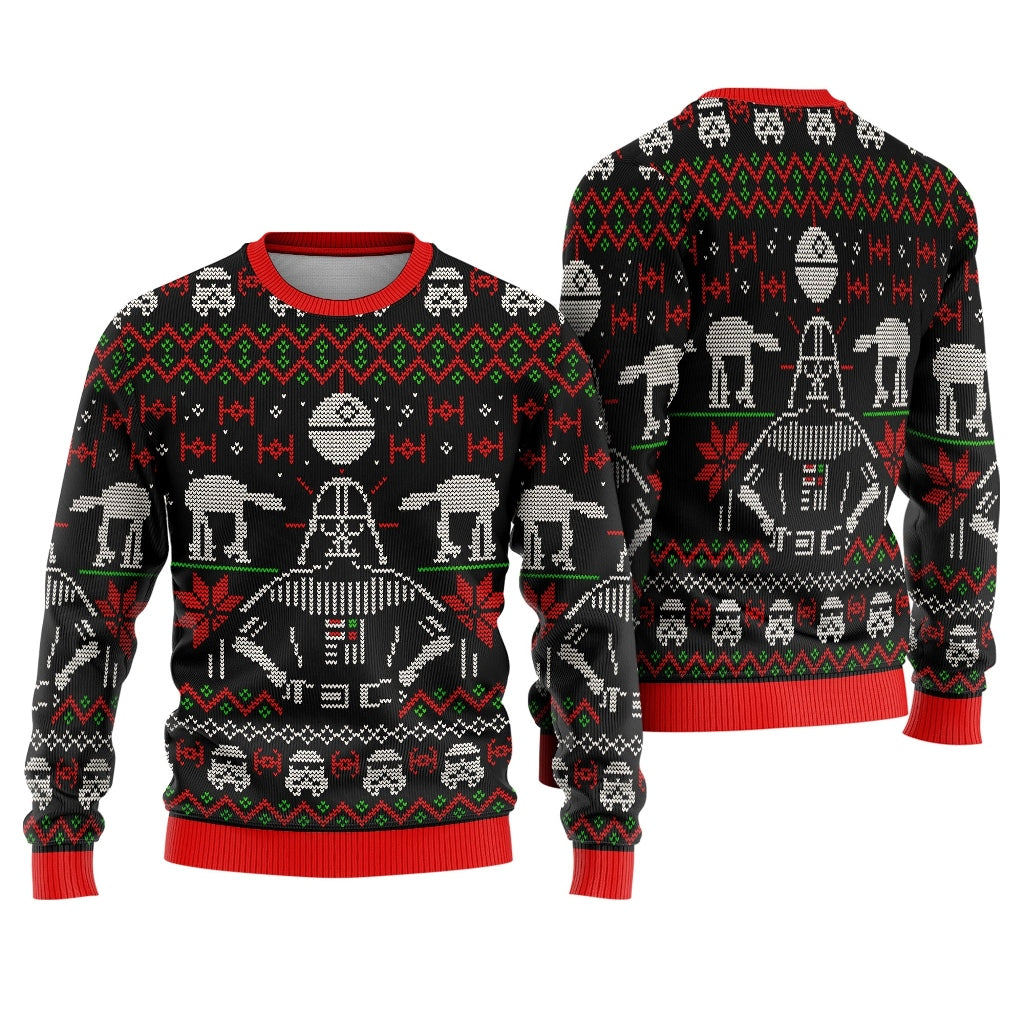 Dark Masked Galactic Overlord Star Wars Ugly Christmas Sweater