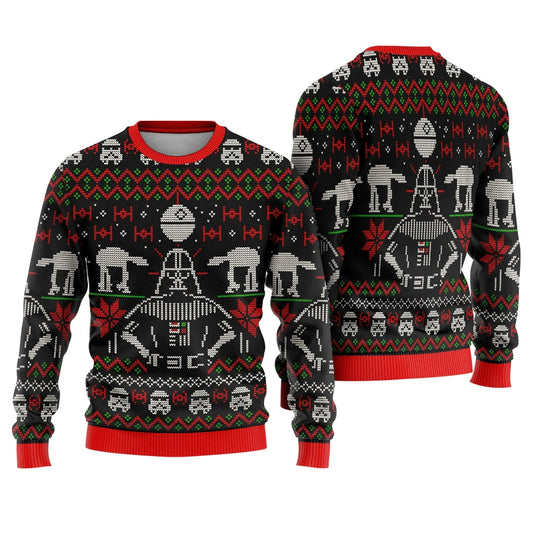 Dark Masked Galactic Overlord Star Wars Ugly Christmas Sweater
