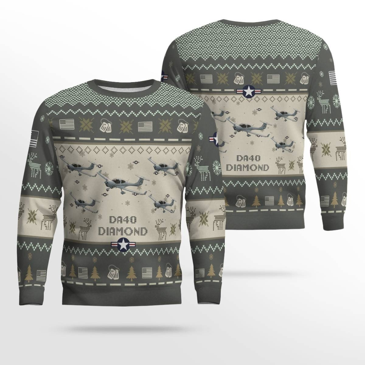 Diamond DA40 Diamond Star Aircraft Ugly Sweater