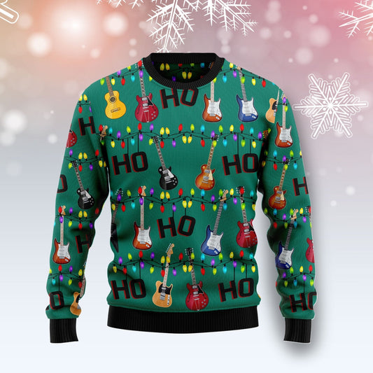 Electric Guitar Ho Ho Ho Christmas Ugly Sweater