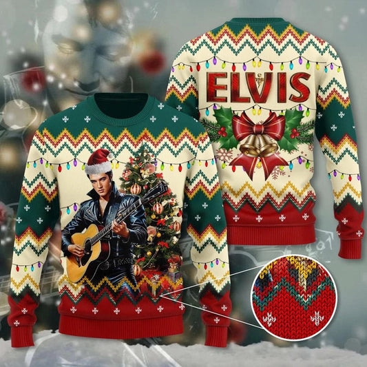 Elvis Presley Ugly Christmas Sweater