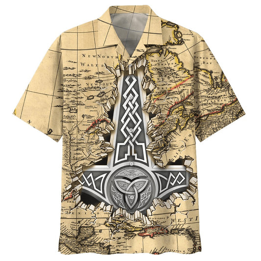 Evoking Viking Valiance Through Hawaiian Shirt