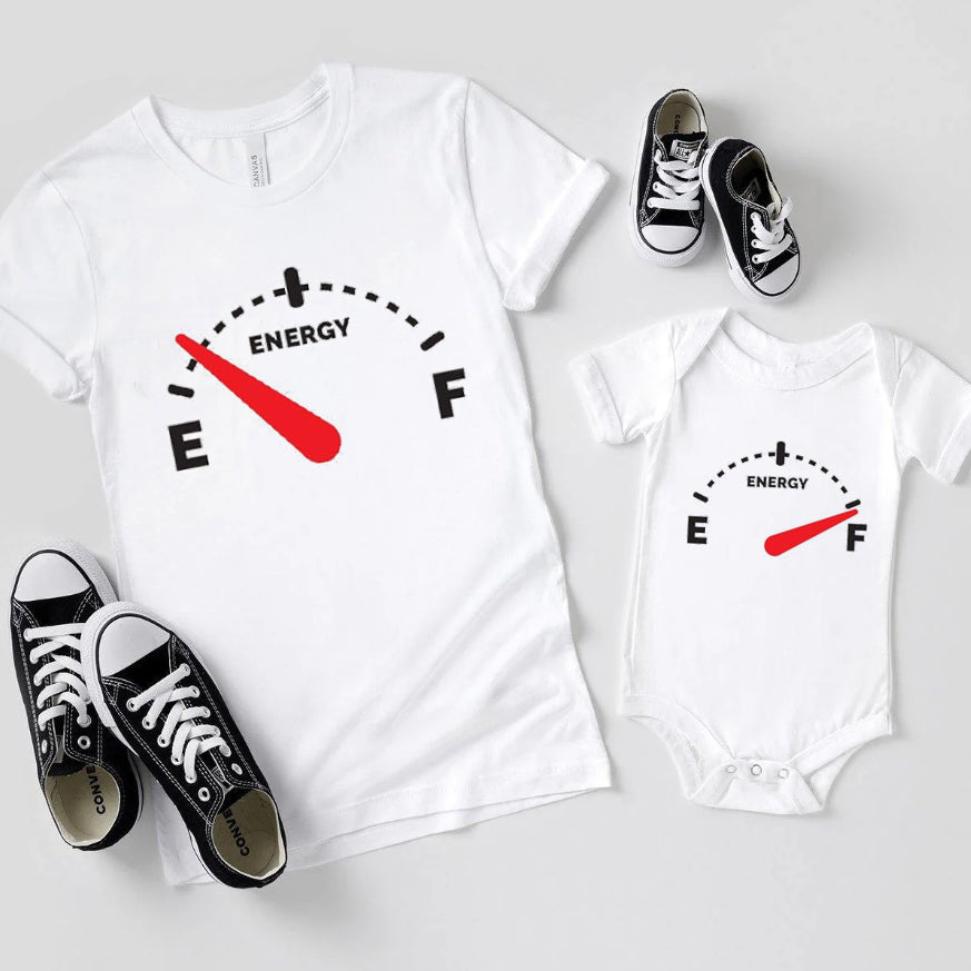 Full & Low Energy Funny Dad Son Tee Shirts