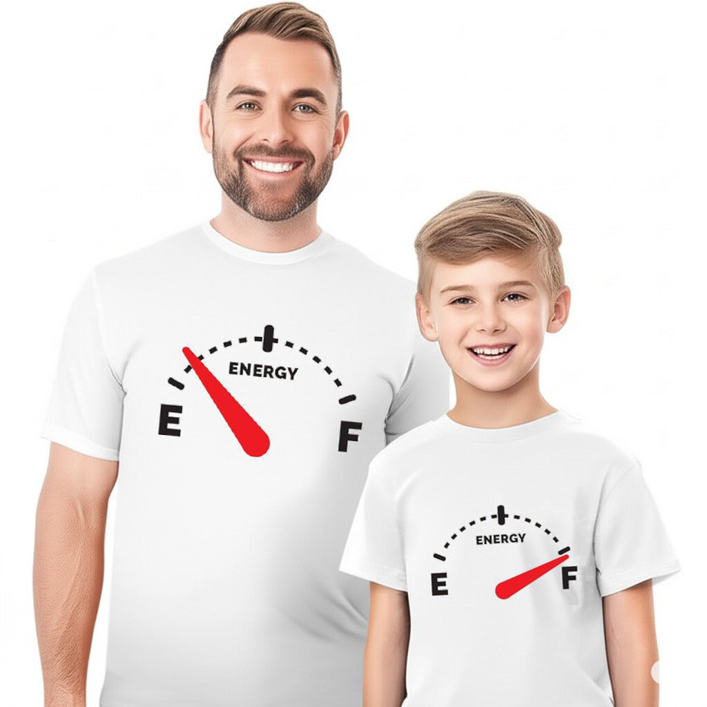 Full & Low Energy Funny Dad Son Tee Shirts