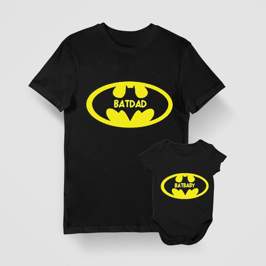 Bat Dad & Baby Funny Dad Son Matching Shirts