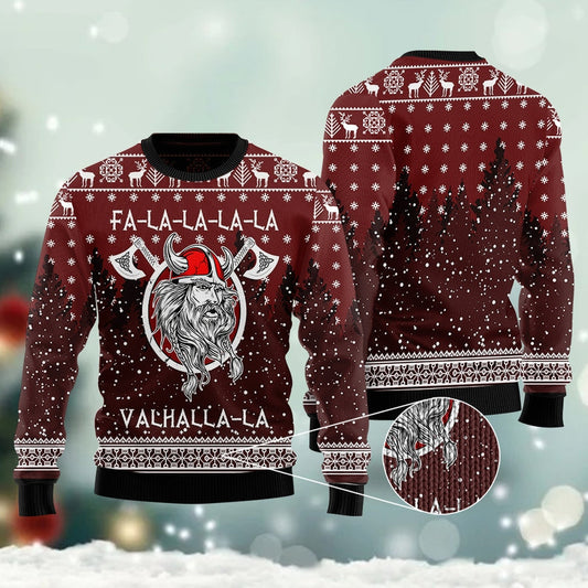 FaLaLaLa ValhallaLa Viking Ugly Christmas Sweater