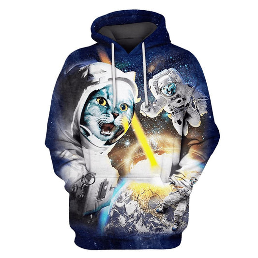 Fighting Astronaut Cat In The Space Hoodie