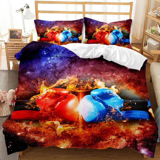 Fire Ice Boxing Gloves Bedding Set