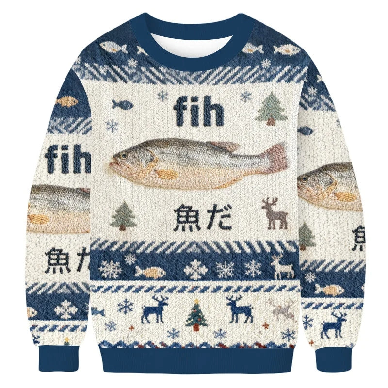 Fish Meme Fih Christmas Ugly Sweater