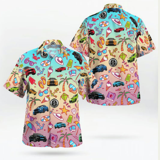 Ford Mustang Shelby Gt500 Hawaiian Shirt
