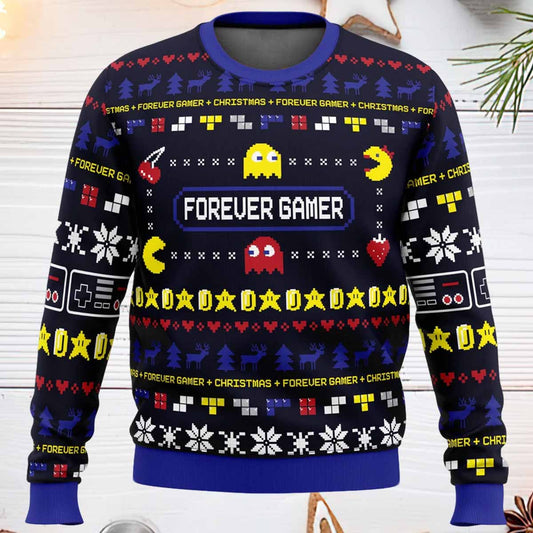 Forever Gamer Pac Man Ugly Christmas Sweater