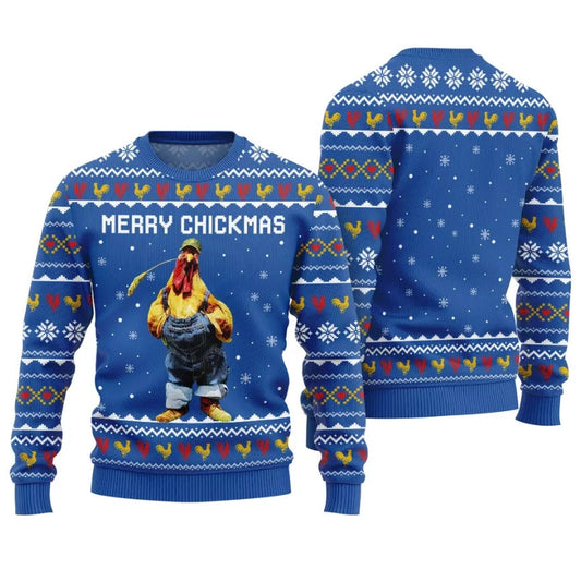 Funny Chicken Merry Chickmas Ugly Christmas Sweater