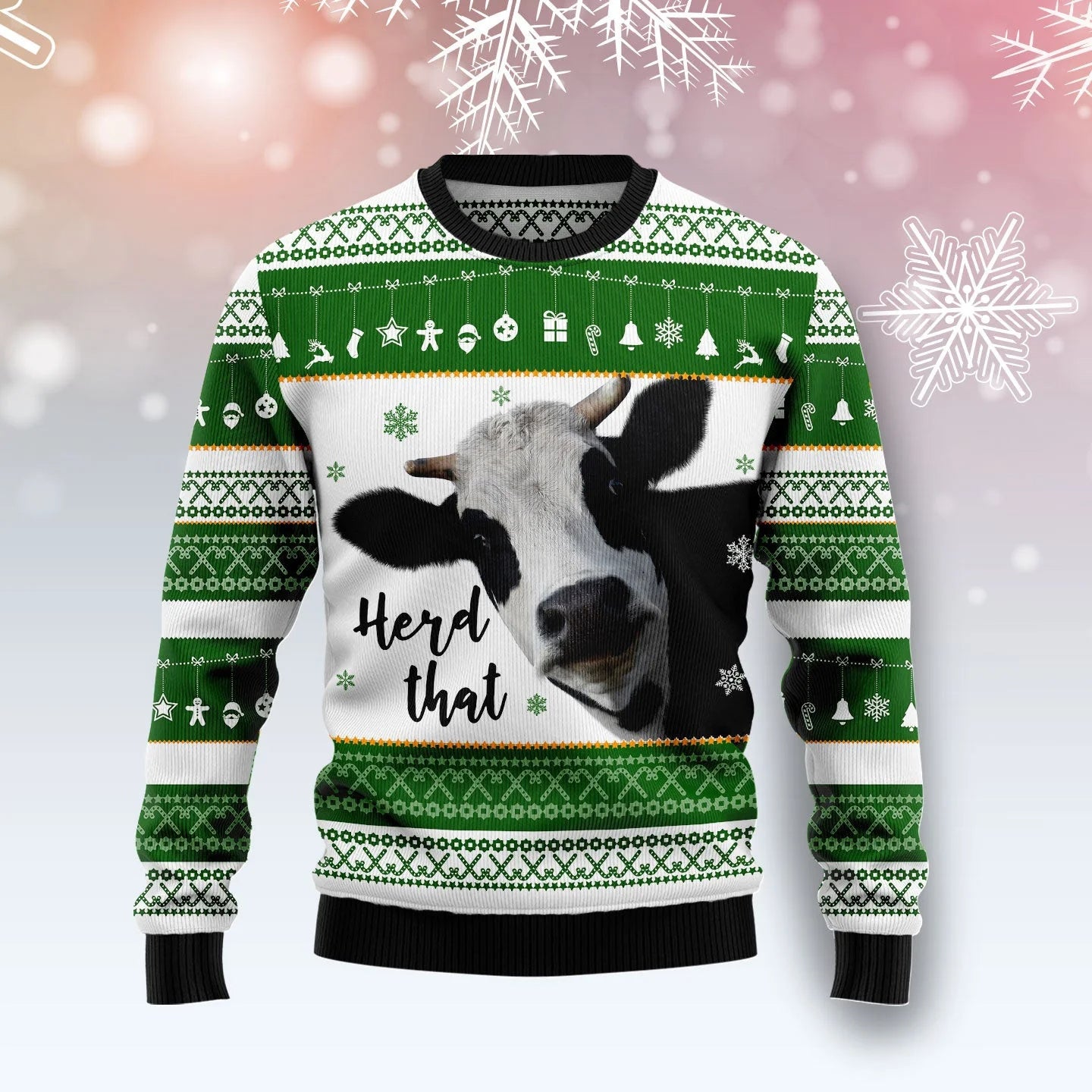Funny Cow Herd That Ugly Christmas Sweater