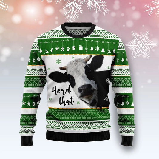 Funny Cow Herd That Ugly Christmas Sweater