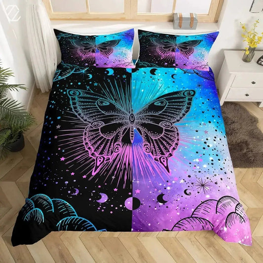Galaxy Moth Butterfly Bedding Set