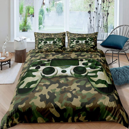 Gamepad Game Controller Camouflage Bedding Set