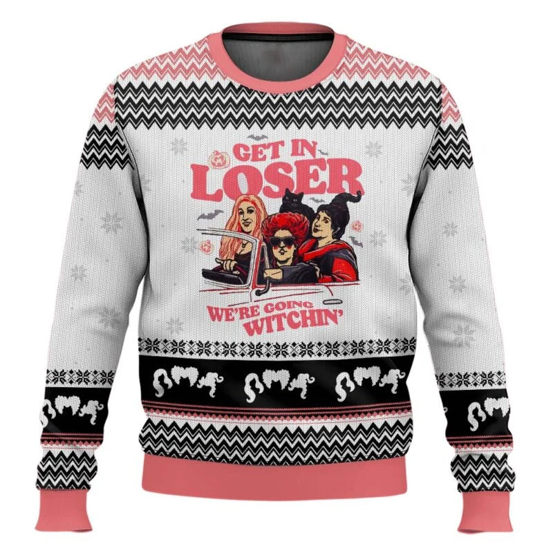 Get In Loser Hocus Pocus Ugly Christmas Sweater