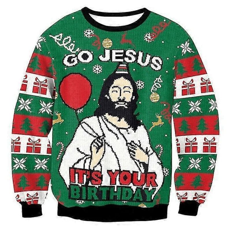 Go Jesus It’s Your Birthday Funny Christmas Ugly Sweater