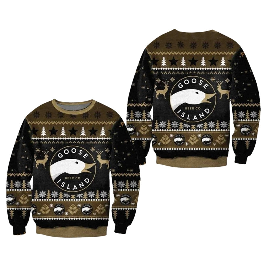 Goose Island Brewery Beer Ugly Christmas Sweater