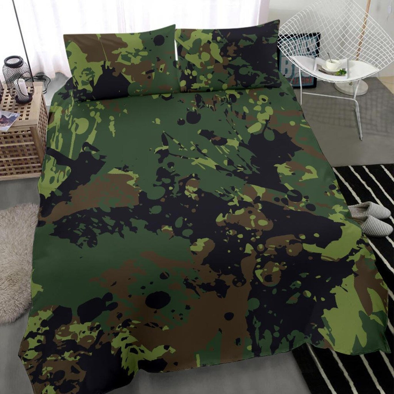 Grunge Camouflage Bedding Set