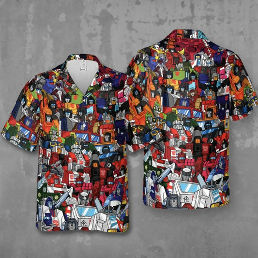 Transformers Characters Pattern Hawaiian Shirt