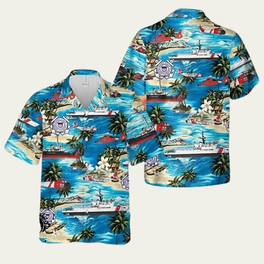 US Coast Guard Tropical Hawaiian Shirt