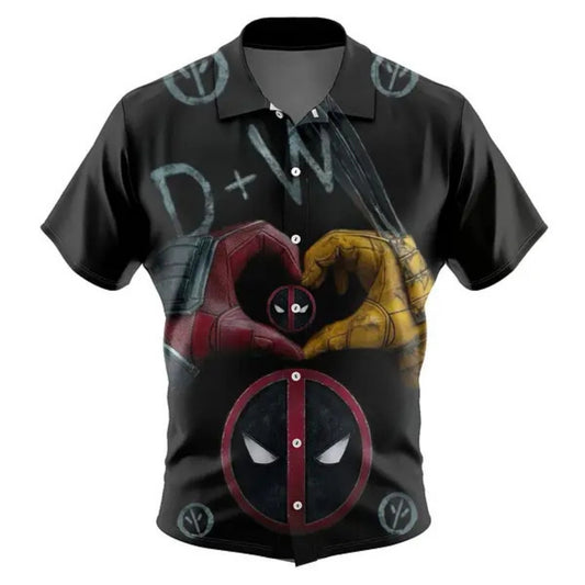Deadpool & Wolverine In Love Hawaiian Shirt