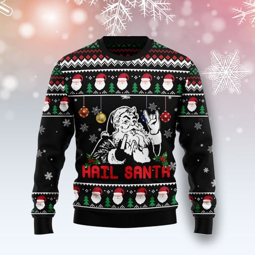 Hail Santa Ugly Christmas Sweater