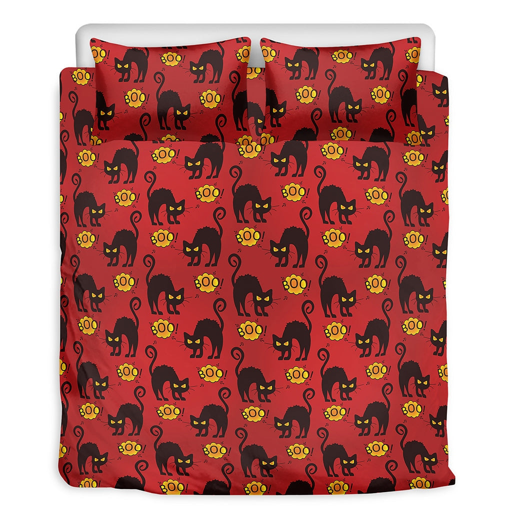 Halloween Black Cat Boo Bedding Set