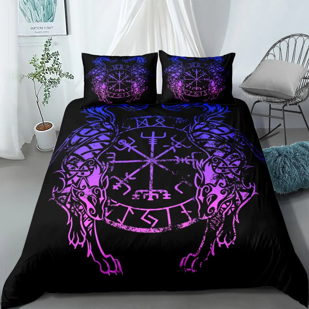 Helm of Awe Wolf Viking Bedding Set