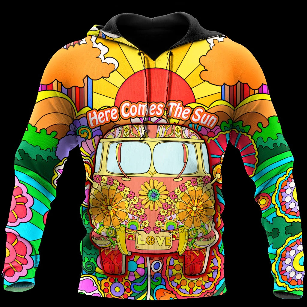 Here Comes The Sun Hippie Van Hoodie