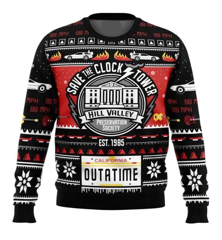 Hill Valley Back To The Future Ugly Christmas Sweater