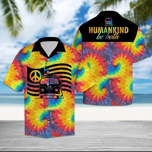 Hippie Car Humankind Be Both Hawaiian Shirt